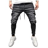 LUNULE Herren Jeanshose Skinny Fit Modell Jeans-Hose Lange Stretch Baumwolle Cargo Jeans Für Männer Sport Jogger Sporthose Casual Jeans Herren Slim Tapered F