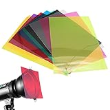 10Stücke Gel Farbfilter Quadratische Durchsichtige Filterset Farbkorrektur 11.7 x 8.3 Zoll für Fotostudio-Blitz, LED-Videoleuchte, DJ-L