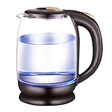 MQJ Glas Wasserkocher, 1,8L Temperatursteuerung Kessel-Led-Licht, Halten Sie Den Schnurlosen Wasserkessel, Automatisch Aus, 100% Frei, Wasserkocher Für Kaffee, Tee, Espresso, 1500W