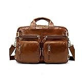 XKSO-QPTY Taschen für Damen Multifunktions dreidimensionale Tasche erste Schicht Leder Herren Schulter Messenger Bag Business Handtasche Leder Herrentasche Modetasche (Color : Brown)