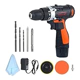YING-pinghu Autopoliermittel Reparaturwerkzeuge 12V schnurloser Bohrer/Fahrer-Kit 1400RPM Variable Geschwindigkeit Polisher Car Puffer Waxer Set Power-Schraubendreher mit 5 Bits 1 Polierk