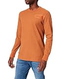 G-STAR RAW Herren Hthr Waffle raw Construct r t ls T-Shirt, Orange (Amber Htr C791-4350), M