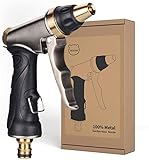 MIAOKE Gartenbrause brause Hochdruck Gartenbrause | 100% Metal | Massive Messingdüse | mit Feststellfunktion | Multifunktion Hochdruck Spritzpistole zur Bewässerung und Reinigung