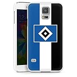 DeinDesign Hard Case kompatibel mit Samsung Galaxy S5 Neo Schutzhülle weiß Smartphone Backcover HSV Streifen Hamburger SV