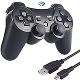 Sefitopher PS3 Wireless Controller Bluetooth Game Controller Compatible für Playstation 3 für PS3 Controller Gamepad Joystick Dual-Vibration 6-Achsen Joypad mit Ladekab