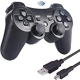 Sefitopher PS3 Wireless Controller Bluetooth Game Controller Compatible für Playstation 3 für PS3 Controller Gamepad Joystick Dual-Vibration 6-Achsen Joypad mit Ladekab