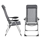 [en.casa] Klappstuhl Errenteria 2er Set Campingstuhl 109 x 57 x 67 cm Gartenstuhl Outdoorstuhl Aluminium Dunkelg