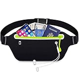 Sport Hüfttasche Lauftasche Handy Jogging Laufgürtel Damen Herren Bauchtasche Running Belt für Joggen Fitness Licht Laufen Gürtel (Schwarz)