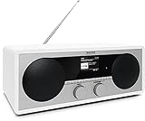 TechniSat DIGITRADIO 451 CD IR - Digital-, Internetradio mit CD-Player (DAB+, UKW, Stereo, AUXin, Bluetooth-Audiostreaming, Spotify, USB mit Ladefunktion und MP3 Wiedergabe, WLAN, 2 x 15 Watt) weiß