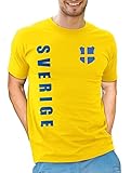 Schweden Sverige T-Shirt Wunschname Nummer EM-2021 Trikot Gelb XXL