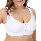 ALXY Neue Frontverschluss BH Back, Unterstützung Haltung BHS für Frauen Plus Größe Unterwäsche, Damenunterwäsche, kein Stahlring BH, weiche dünne Unterwäsche, (Bands Size : 40, Farbe : White02)