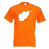 Kiwistar - Afghanistan Umriss Kontur T-Shirt in 15 Herren Funshirt Bedruckt Design Sprüche Spruch Motive Oberteil Baumwolle Print Größe S M L XL XXL