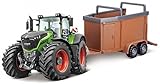 Bburago Modell Farm Fendt 1050 Vario Traktor + Anhänger / Livestock Forw