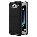 AICEK Samsung Galaxy J5 2016 Hülle, Schwarz Silikon Handyhülle für Galaxy J5 2016 Schutzhülle J510 (5,2 Zoll) Karbon Optik Soft C