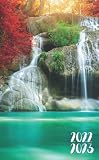 2022-2023: Pretty 2 Year Monthly Pocket Planner Organizer, Calendar & Schedule Agenda with Notes, Phone Book & Password Log | Erawan Waterfall National Park, T