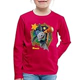 Spreadshirt KiKA-Baumhaus Mit Fidi Guckt Aus Dem Fenster Kinder Premium Langarmshirt, 122-128, Dunkles Pink