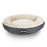 FEANDREA Hundebett, Hundekorb, Katzenbett, Donut, Ø 55 cm, dunkelgrau PGW055G01