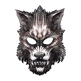 Halloween Wolf Gesicht Abdeckung EVA Werwolf Half Face Cover Scary Horror Devil Wolf Tier Kopfbedeckung für Maskerade Kostüm Cosplay Party