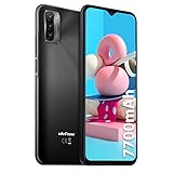 Ulefone Note 12P Handy ohne Vertrag - 6,82-Zoll-Ultragroßer Bildschirm,7700mAh Großer Akku,OTG Reverse Charge,Android 11 OS,Octa-Core-Prozessor 4+64GB,3-Kartensteckplatz,Schlanke Struktur (Schwarz)