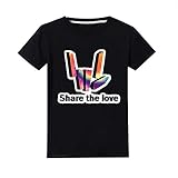 Kids Boys Share The Love Steven Sharer T-Shirts You Tube Trending Tee Weiß Gr. 7-8 Jahre, schwarz 2