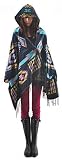 YEESAM Poncho Damen, Neu mit Kapuze Schal - Frauen Winter Mit Kapuze Poncho Cape Mantel Warm Schal M