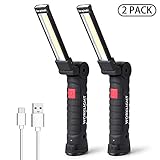 LED Arbeitsleuchte Taschenlampe Werkstattlampe COB Inspektionsleuchten LED Camping Lantern Handlampe Campinglampe für Auto Reparatur, Werkstatt, Garage, Camping, Notbeleuchtung (2 Stück, Groß)