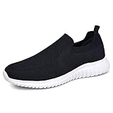 konhill Herren Slip On Sneaker - Leichtgewicht Bequeme Tennis Gym Atmungsaktive Mesh Schuhe Fitness Joggingschuhe EU 46 Dunkelb