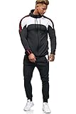 OneRedox Herren Jogginganzug Sportanzug Männer Trainingsanzug Fitness Sporthose und Trainingsjacke Modell 1148 (M, Antra)