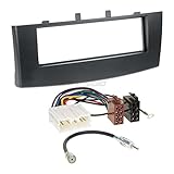 Carmedio Mitsubishi Colt Z30 08-12 1-DIN Autoradio Einbauset in original Plug&Play Qualität mit Antennenadapter Radioanschlusskabel Zubehör und Radioblende Einbaurahmen schw