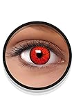 FXEYEZ Farbige Halloween Kontaktlinsen rot DEVIL, weich, 2 Stück (1 Paar), Ohne Sehstärk