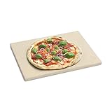 BURNHARD Pizzastein für Backofen, Gasgrill & Holzkohlegrill aus Cordierit für Brot, Flammkuchen & Pizza, rechteckig - 38 x 30 x 1.5