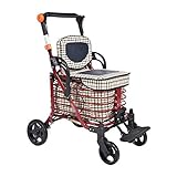 Li Jian Limited company Einkaufstrolleys Einkaufswagen Für Senioren Faltbarer Einkaufswagen Für Schwangere Einkaufswagen Faltbarer Rollstuhl (Color : Red, Size : 86 * 58 * 48cm)