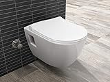 Aqua Bagno | Hänge-Dusch-WC LEIA Taharat | mit integrierter Bidet/Taharet-Funktion | manuelle Bedienung | Softclose WC-Sitz | modernes Design, 498x355