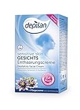 Depilan Gesichts Enthaarungscreme Sensitive- Entfernt Gesichtshärchen sanft & zuverlässig, Für Oberlippe, Kinn, Wange & Nasenwurzel- 1 Packung á 50ml + 30ml Pflegecreme + Schw