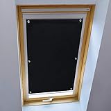KINLO Thermo Sonnenschutz Dachfensterrollo für Dachfenster Y85 und 085 ohne Bohren Verdunklungsrollo Rollo UV Schutz mit Saugnäpfe, Schwarz 96 x 100