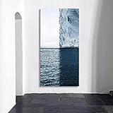 Wandkunst Leinwand Malerei Landschaft Bild Poster Drucke Wohnkultur Ozean Eisberg Seascape Moderne Dekor Kunstwerk 35x70cm (14x28in) I