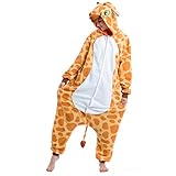 Spooktacular Creations Unisex Erwachsene Plüsch Pyjama Schlafanzug, Damen Herren Onesie Jumpsuit Giraffe Tier Kostüm Halloween Karneval Kostü