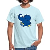 Spreadshirt Die Sendung Mit Der Maus Elefant Sitzend Männer T-Shirt, XXL, Sky