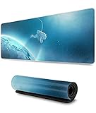 Gaming Mauspad XXL Astronauten-Raumfahrt 800x300 Mousepad Gaming Großes Mousepad Premium Texturiertes und Gummiunterlage Abwischbar Anti Rutsch PC M