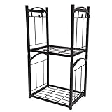 Tingting1992 Holzlager Eisen Brennholz Rack Brennholz Kamin Werkzeuggestell Indoor Outdoor Inhaber Inhaber Küche Brennholz Lagerung kaminholzregal innen (Color : Black)