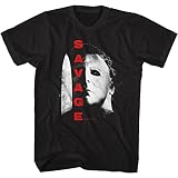 Halloween Horror Movie Michael Myers Savage T-Shirt für Erwachsene, kurzärmelig, schwarz, M
