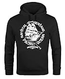 Neverless Hoodie Herren Segel Schiff Black Pearl Kapuzen-Pullover Männer schwarz XXL