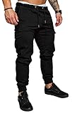 Socluer Herren Chino Jeans Cargo Freizeit Casual Regular Fit Sport Elastische Taille H