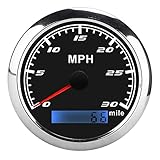 Gaeirt MPH-Geschwindigkeitsmesser, hohe Empfindlichkeit IP67 wasserdichter hochpräziser GPS-Geschwindigkeitsmesser für Marineboot-Auto-LKW(Schwarz)