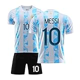 jasonlu 2020/21 Messi Argentinien Heim- und Fußballtrikot Fußballtrikot für Erwachsene und Kinder, schnell trocknend und atmungsaktiv, Unisex 16 hellb