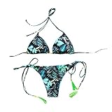 Sexy Damen Bandage Bikini Set Mode Bandage brasilianischen Stil Badeanzug Push Up Bademode Cute Print Beachwear Set für Sexy Damen Teen Mädchen Gr. 36, dunkelgrü