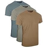 FULL TIME SPORTS® 3Er Pack Herren Rundhals-T-Shirts-Lagune-Stone-Bräunen, X-Larg