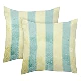 kissenhülle Gelbe und Blaue Streifen Sanft Kissenbezug, für Sofa Outdoor Garden 2er Set 45x45