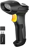 Inateck Barcode Scanner Bluetooth, 1D Wirless Barcode Scanner, 400M Übertragungsreichweite 433MHz, 2600 mAh Akkukapazität, Scannen Barcodes auf dem Bildschirm, Pro 7