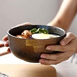 WQUANB 6,5 Zoll Keramik Suppenschüssel, Retro Kreatives Kochgeschirr Geeignet für Ramen Schüssel Große Haushaltsschüssel Restaurant Nudelschü